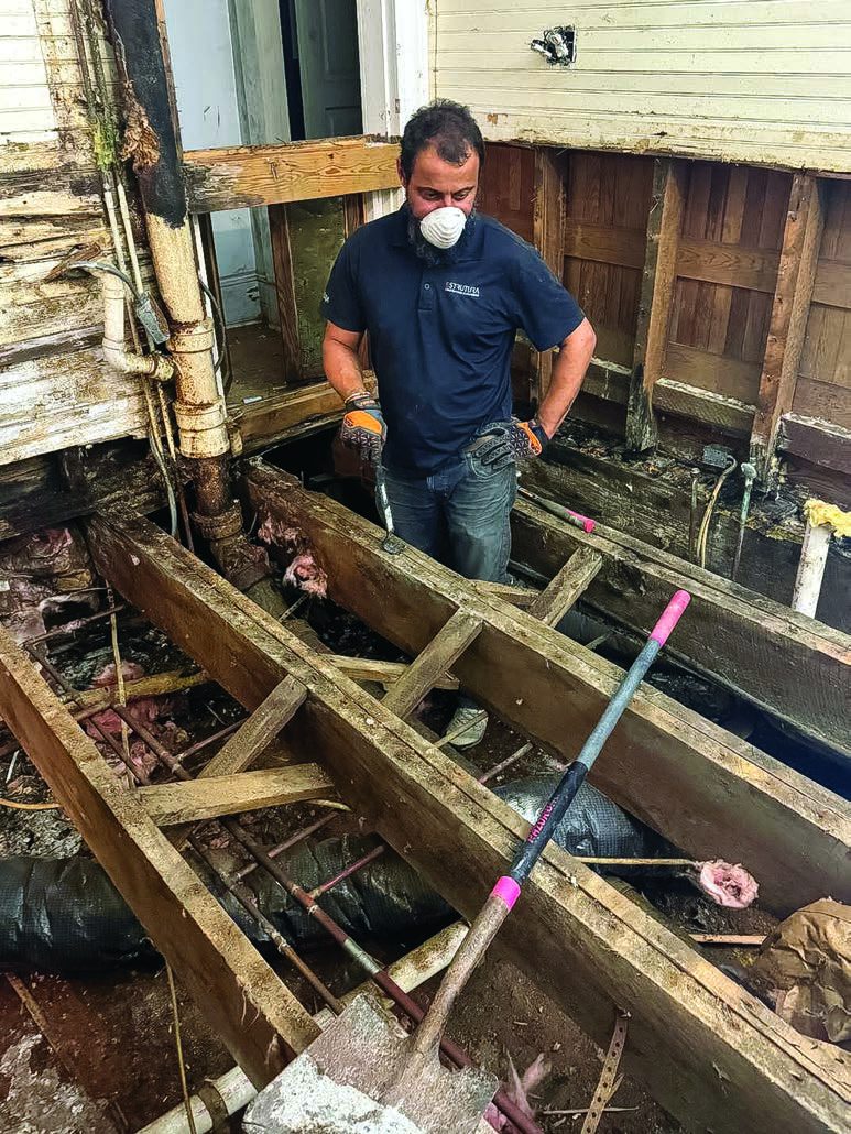 Ronny replacing the floor structure.