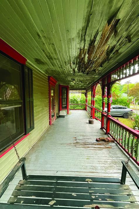 The front porch during the restoration process.