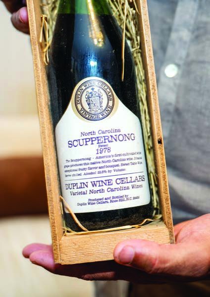 A bottle of North Carolina Scuppernong wine found inside a wall